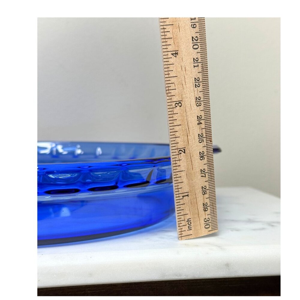 Vintage Pyrex Cobalt Blue Pie Plate 9.5 Inch No 229 | USA Made Glass Pie Dish - Picture 5 of 6